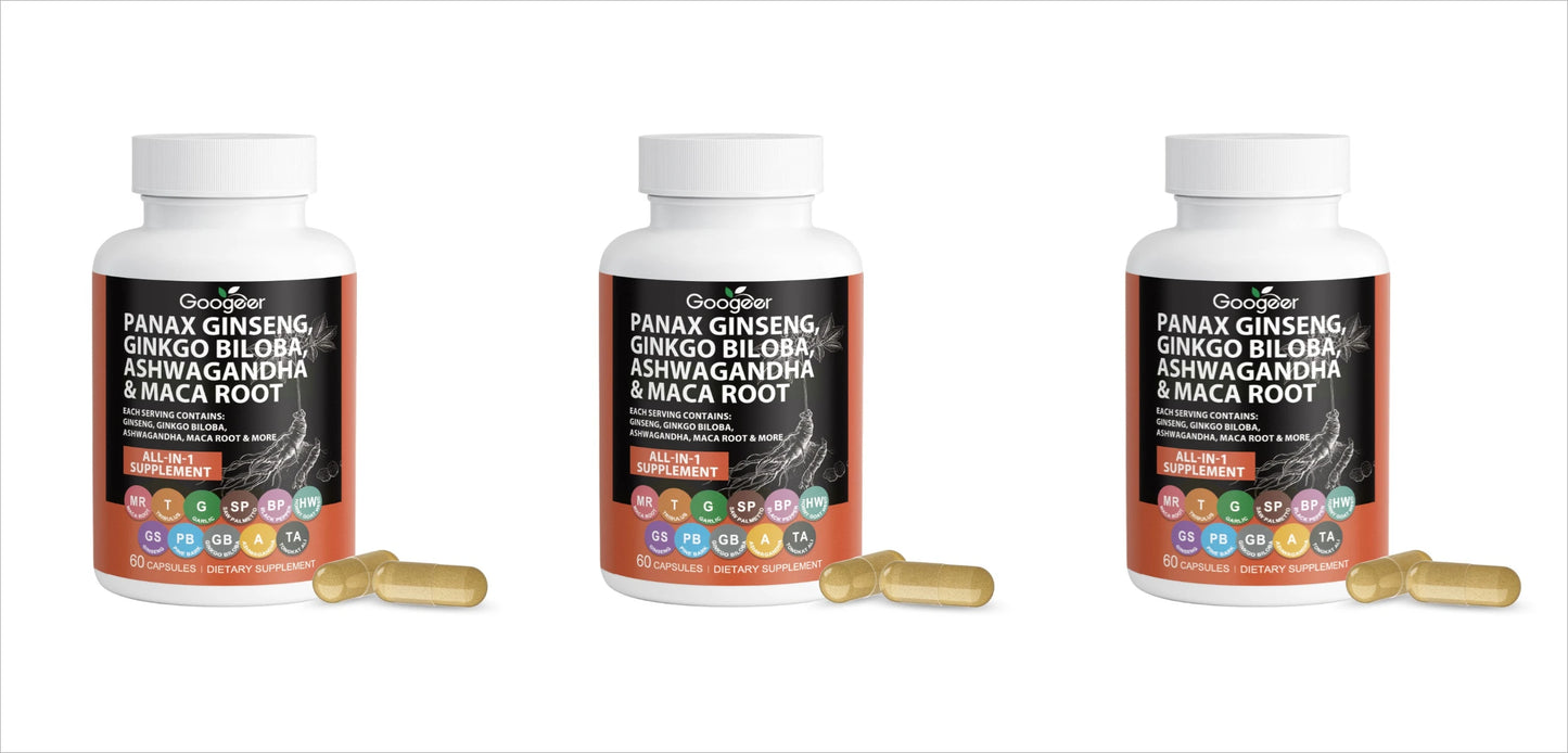 Botanical All-in-1 Blend | Ginseng Ginkgo Ashwagandha Maca 60 Caps