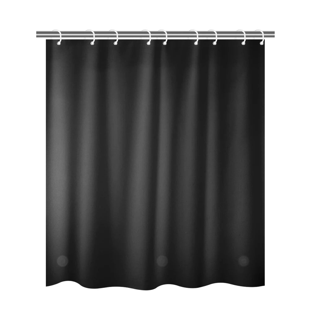 180-230cm Shower Curtains Waterproof Heavy Duty Thick Fabric Bath Curtain for Hotel Bathroom Bathtub Solid White Private Cover Peaceful Pleasures Health and Wellness PEVA Black 180x200cm