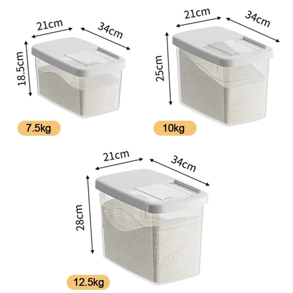 Fresh-keeping Transparent Rice Bucket Moisture-proof Leakproof Cereal Container Convenient Large Capacity Sealed Cans Peaceful Pleasures Health and Wellness