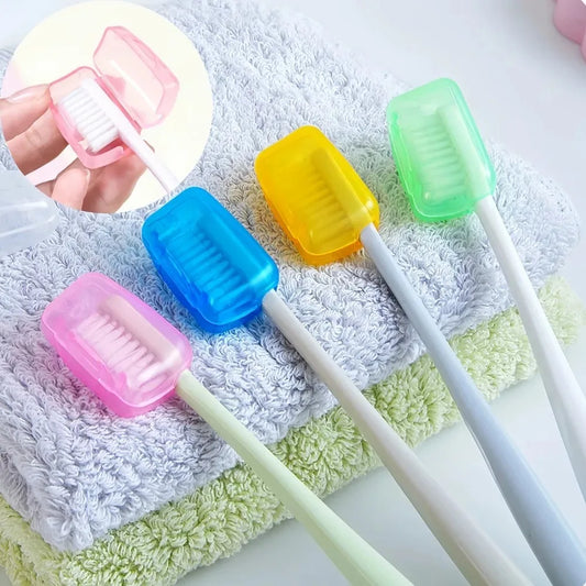 5PCS Travel Toothbrush Head Covers Toothbrush Protector Cap Brush Pod Case Protective Portable Plastic Clip For Household Travel Peaceful Pleasures Health and Wellness