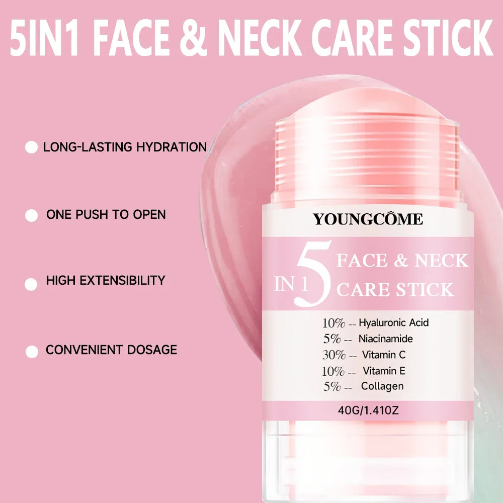 YOUNGCOME Face Cream & Neck Stick Set – Hyaluronic Acid, Vit C