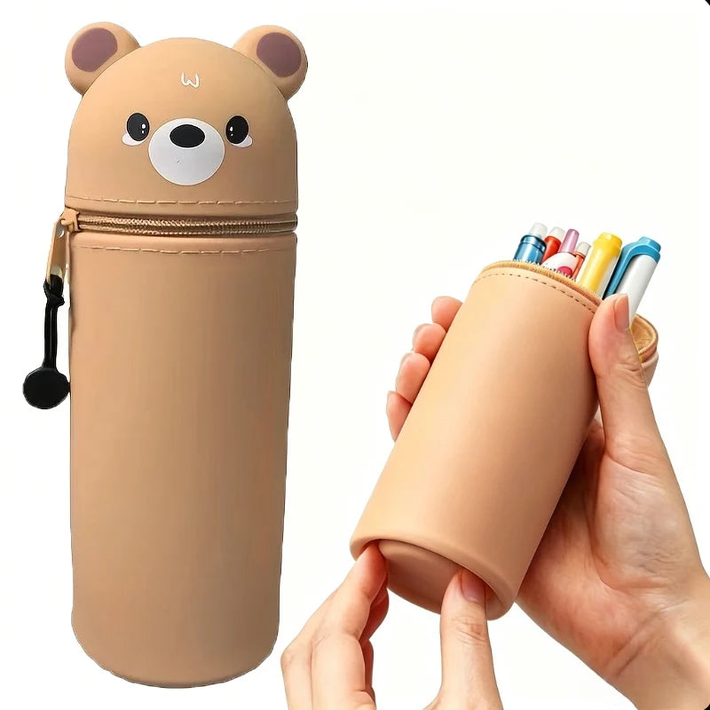 2-in-1 Silicone Pencil Case & Desk Organizer | Cute Cat Design