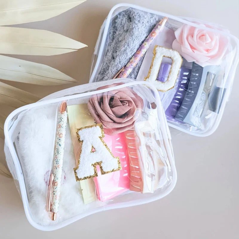 Personalized Embroidered Transparent Makeup Bag | Teacher Gift Personalized Makeup Bag Peaceful Pleasures Health and Wellness