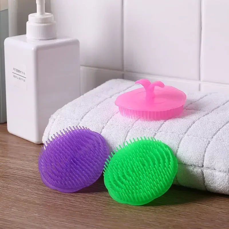 Soft Silicone Shampoo Brush Head Massage Brush Personal Care Bathroom Products Hair Washing Hair Scalp Massage Comb Peaceful Pleasures Health and Wellness A random 1pc