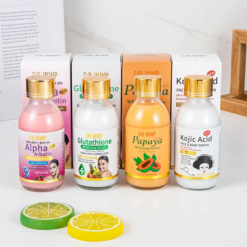 125ml Arbutin/Turmeric/Vitamin C Essence Make Skin Glow Moisturizing Firming AHA/Papaya/Glutathione/Kojic Acid Essence Liquid Peaceful Pleasures Health and Wellness