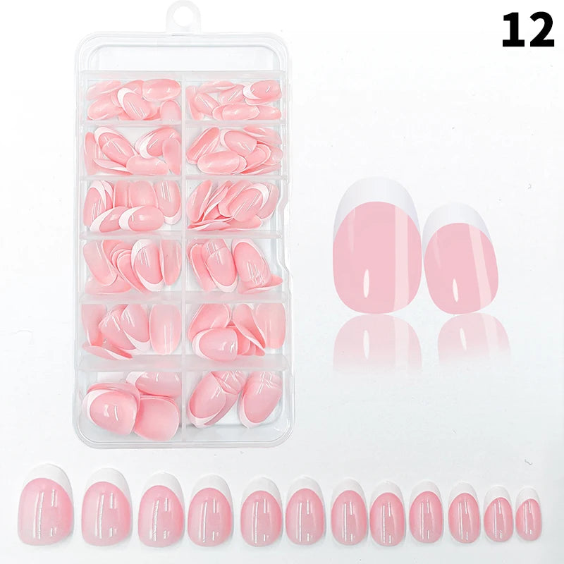 120pcs/box Nude Pink Matte French Press On Nails 12sizes Extra Long Square Full Cover Soft Gel False Nail Tips Nail Extension Peaceful Pleasures Health and Wellness FS TYJ