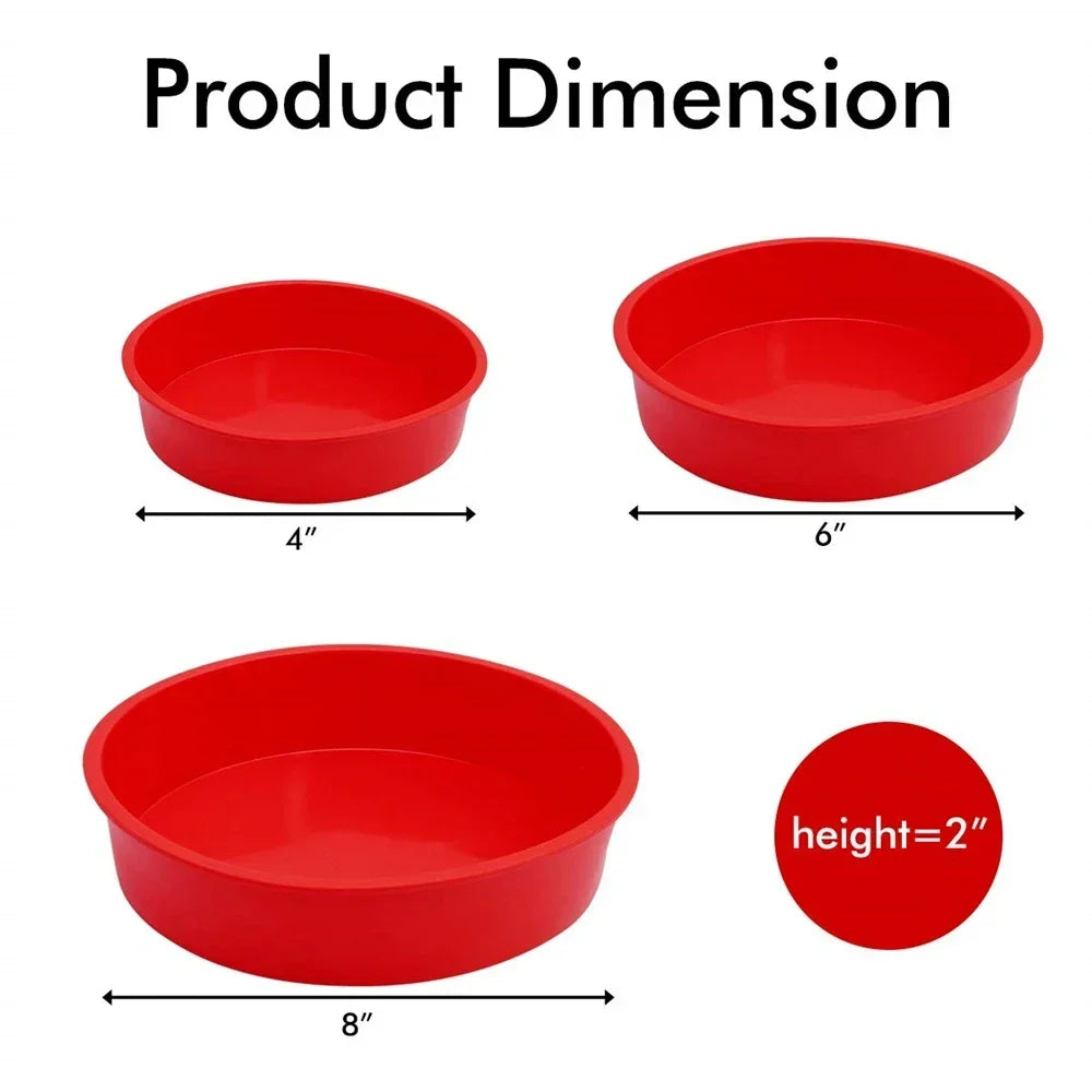 Silicone Round Cake Mold Pan | Nonstick Reusable Baking Tray