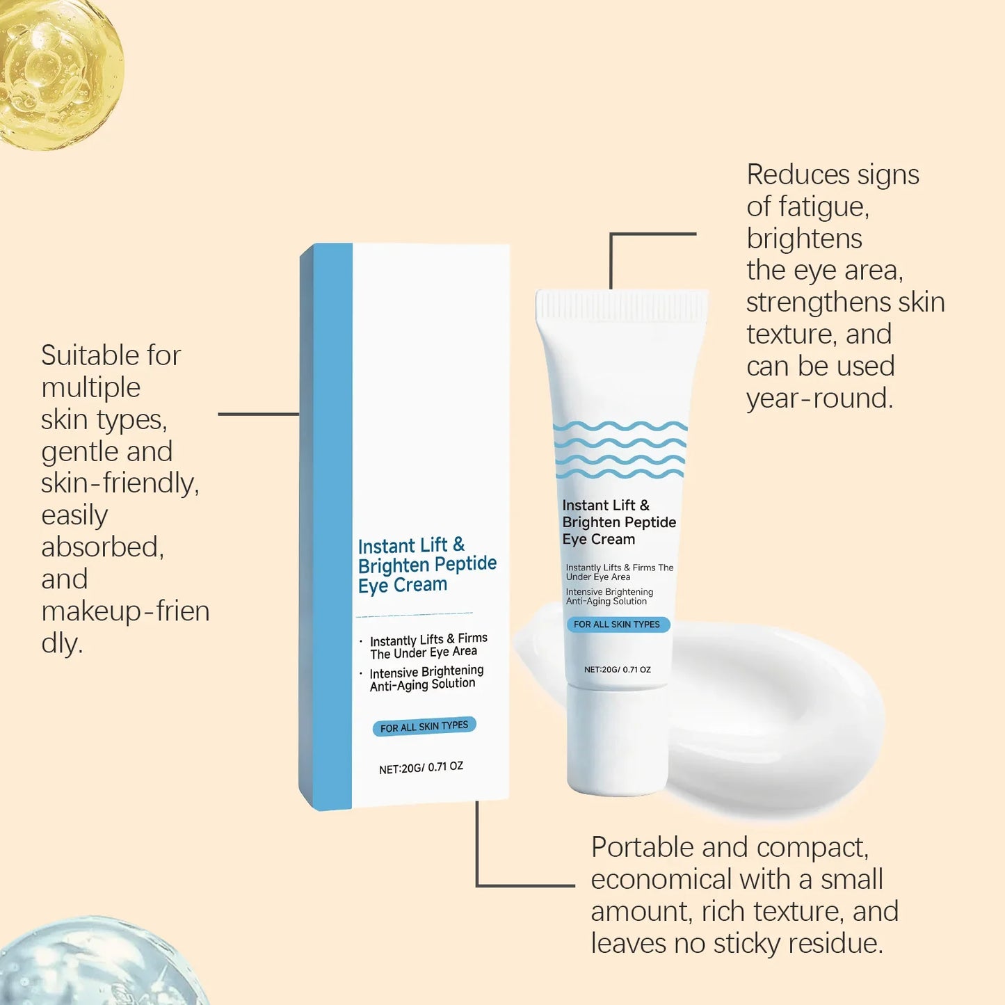Peptide Eye Cream – Hydrating, Firming & Brightening | 20g