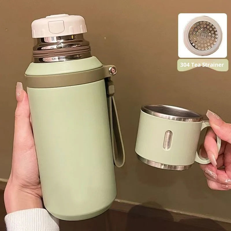 316 Stainless Steel 600ml Coffee Cup Travel Thermal Mug Leak-Proof Thermos Bottle Tea Coffee Mug Office Business Style Thermos Peaceful Pleasures Health and Wellness Green 600ml