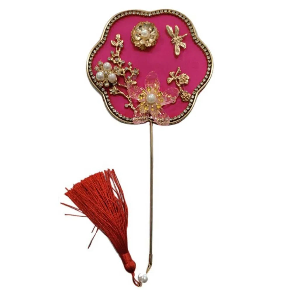 Vintage Chinese Silk Fan with Tassels & Pendant | Bridal Wedding