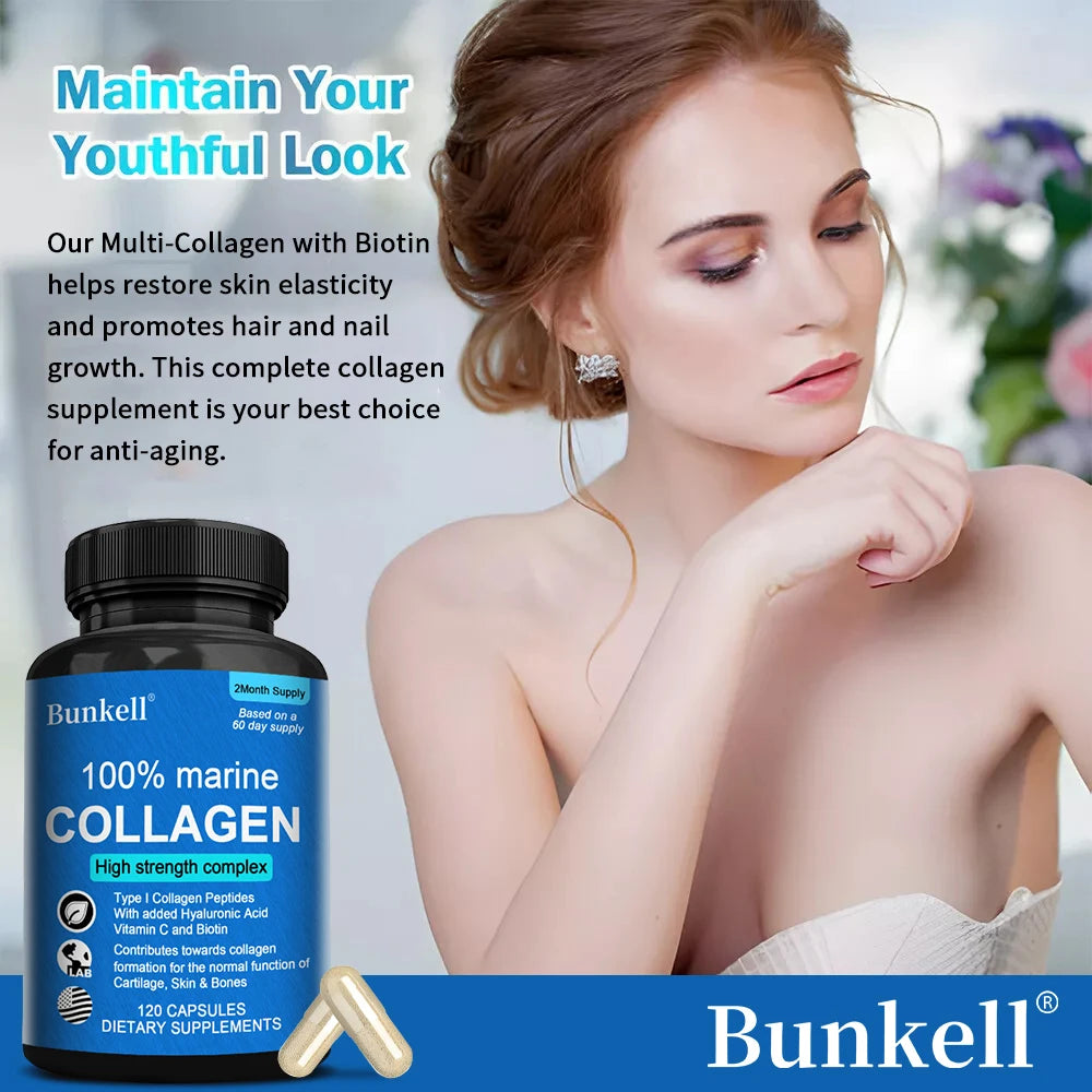 Collagen Capsules-Dietary Supplements for Skin, Hair, Joint Health, Digestion and Immune System Health Supplement, Non-GMO Peaceful Pleasures Health and Wellness