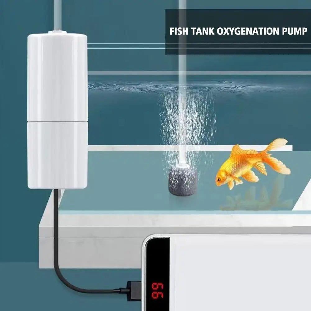 Portable Mini Fish Tank Oxygen Pump for Aquariums Peaceful Pleasures Health and Wellness