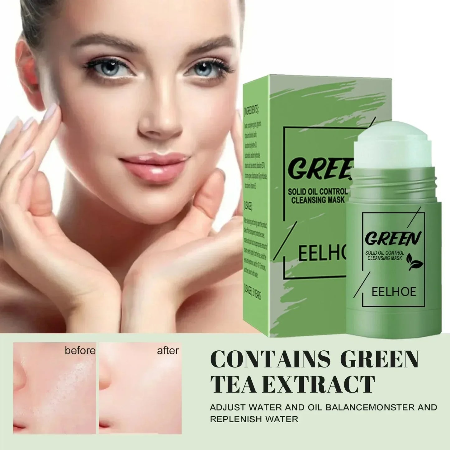 Green Tea Face Mask Stick – Deep Cleanse & Pore Minimizer Peaceful Pleasures Health and Wellness