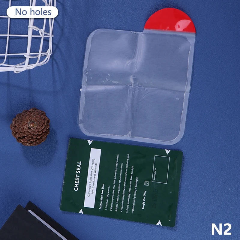 Vented Chest Seal Dressing Trauma First Aid Kit Emergency Rescue Bandage Outdoor Medical Tool Square Wound Care Peaceful Pleasures Health and Wellness style 2