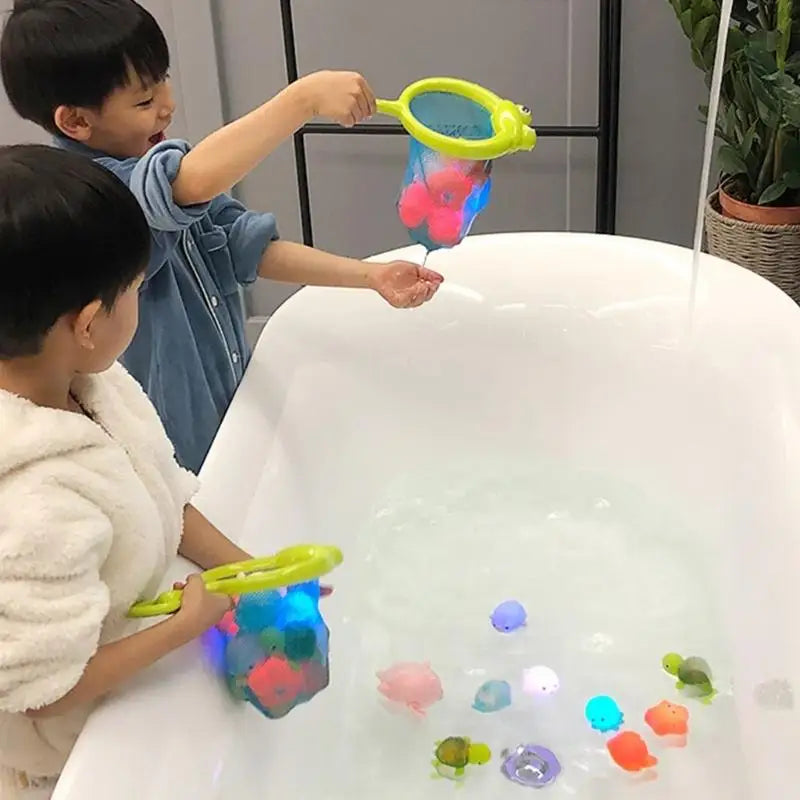 9-Piece Light-Up Kids Fishing Bath Toy Set | Ages 3+