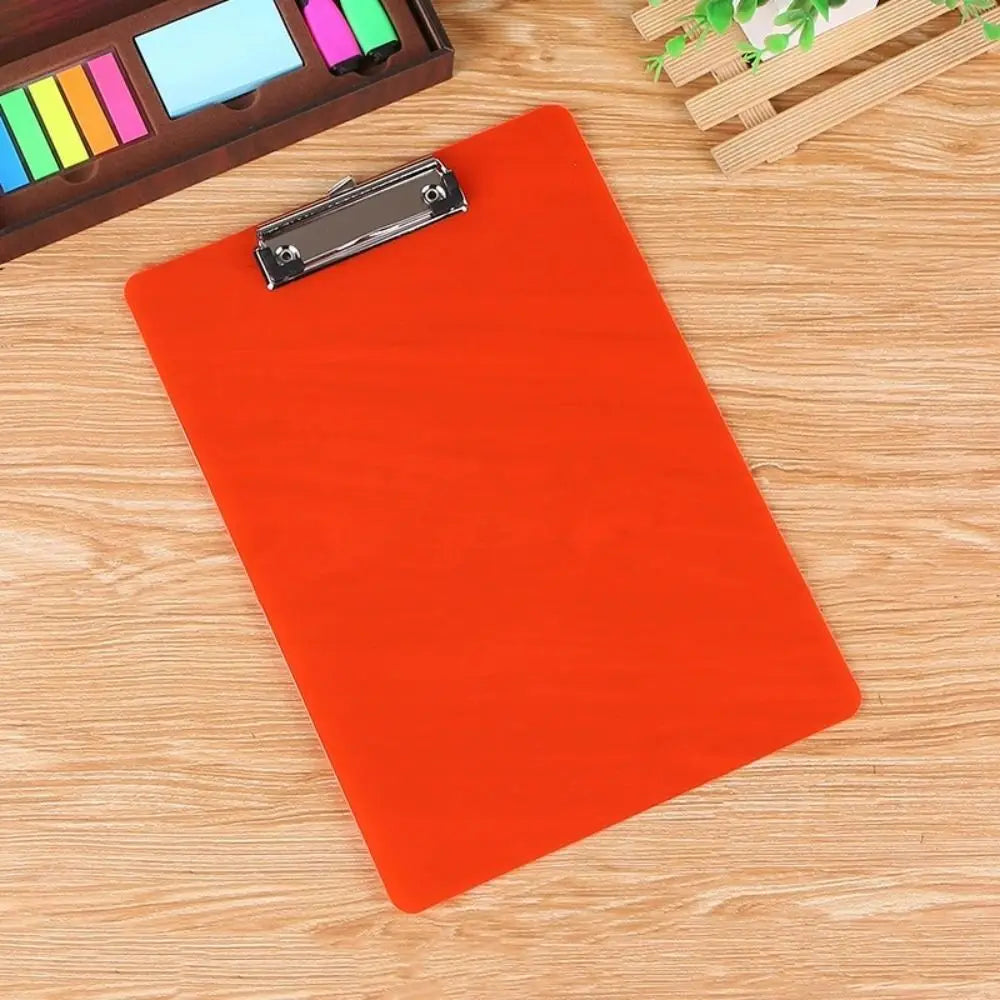 With Low Profile Gold Clip A4 Writing Clipboard Writing Sheet Pad Document Folder A4 Paper Organizer Translucent Writing Tablet Peaceful Pleasures Health and Wellness red
