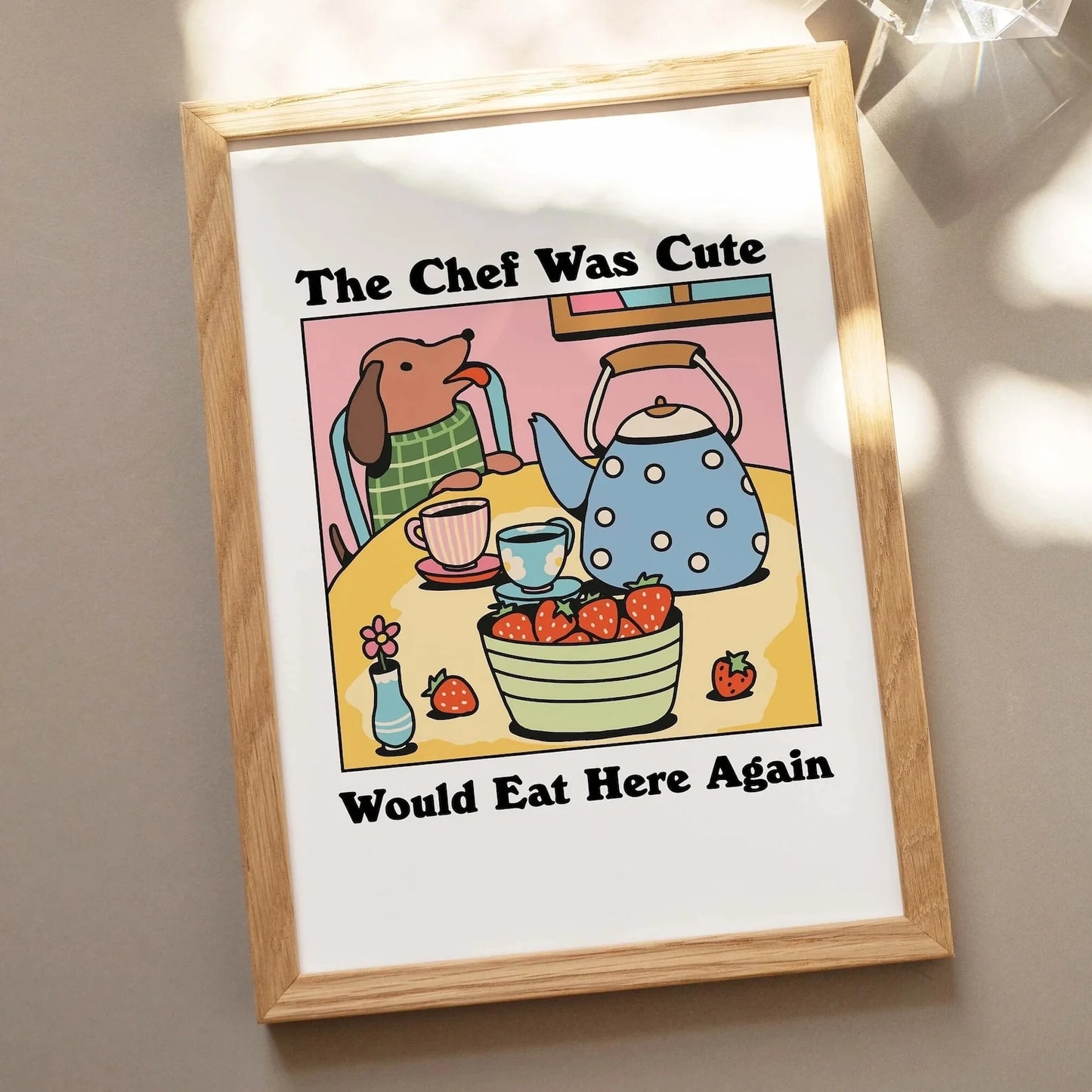 Cute Chef Sausage Dog Canvas Wall Art | Kids & Home Decor Print