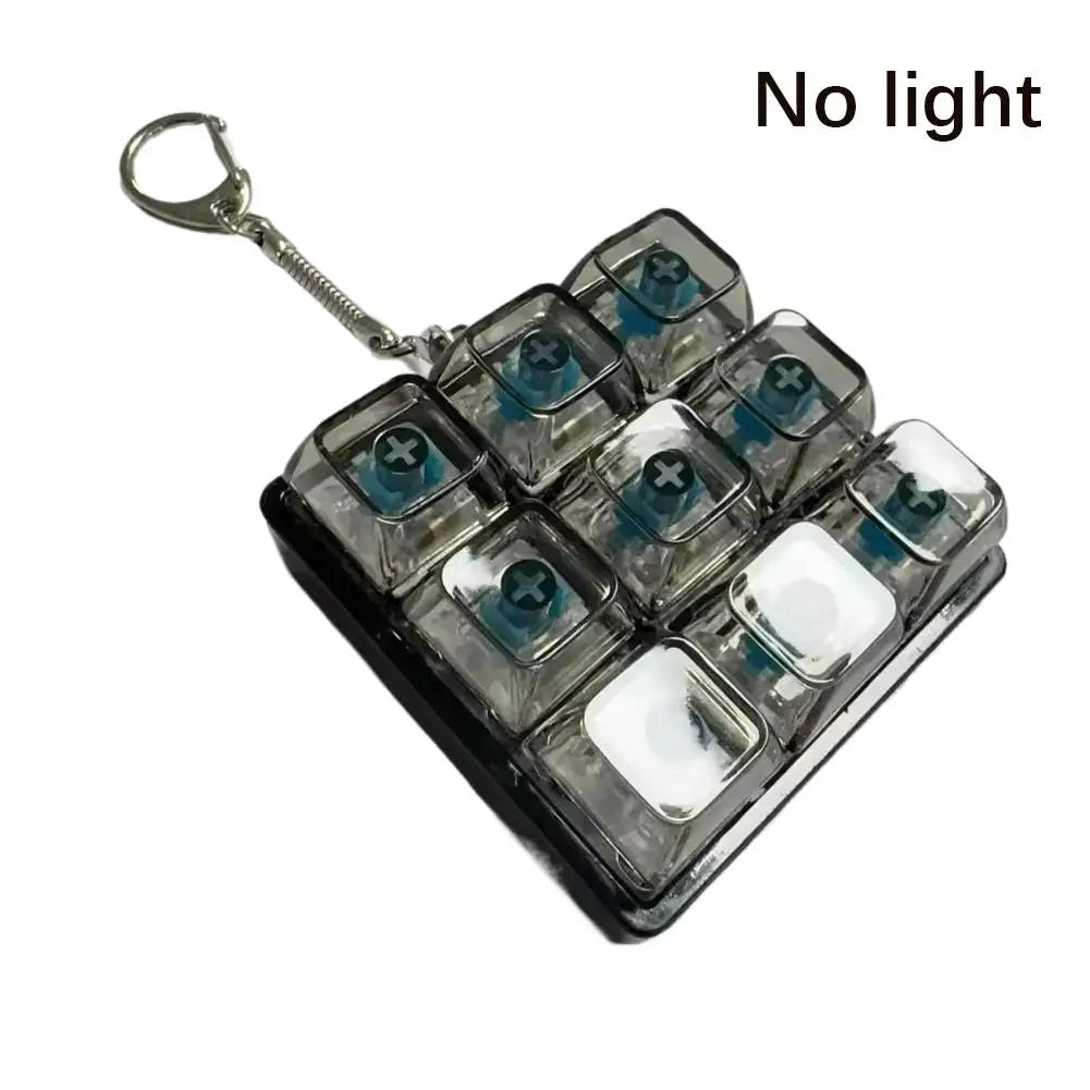 Light-Up 9-Button Fidget Keychain | Keyboard Key Toy Gift