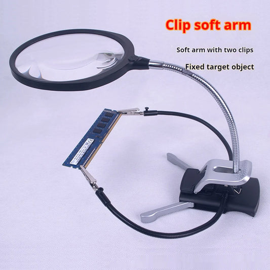 130Mm Magnifier Illuminated Usb Magnifying Led Magnifying Glass for Soldering Iron Repair/table Lamp/skincare Beauty/read Peaceful Pleasures Health and Wellness 130mm