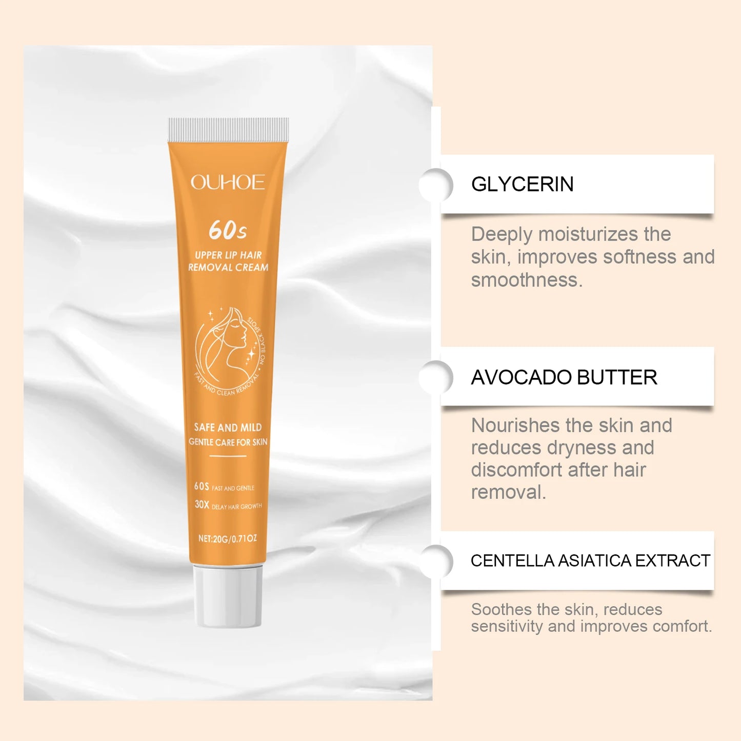 Painless Hair Removal Cream – Face, Legs & Body