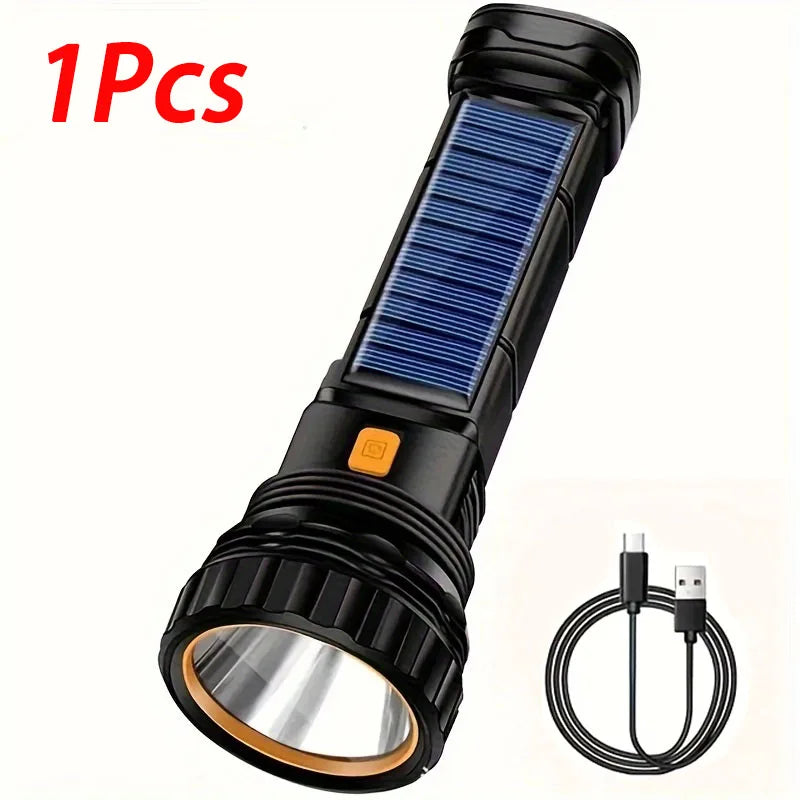 Mikenoon Solar Tactical Flashlight – 500m Range & Power Bank