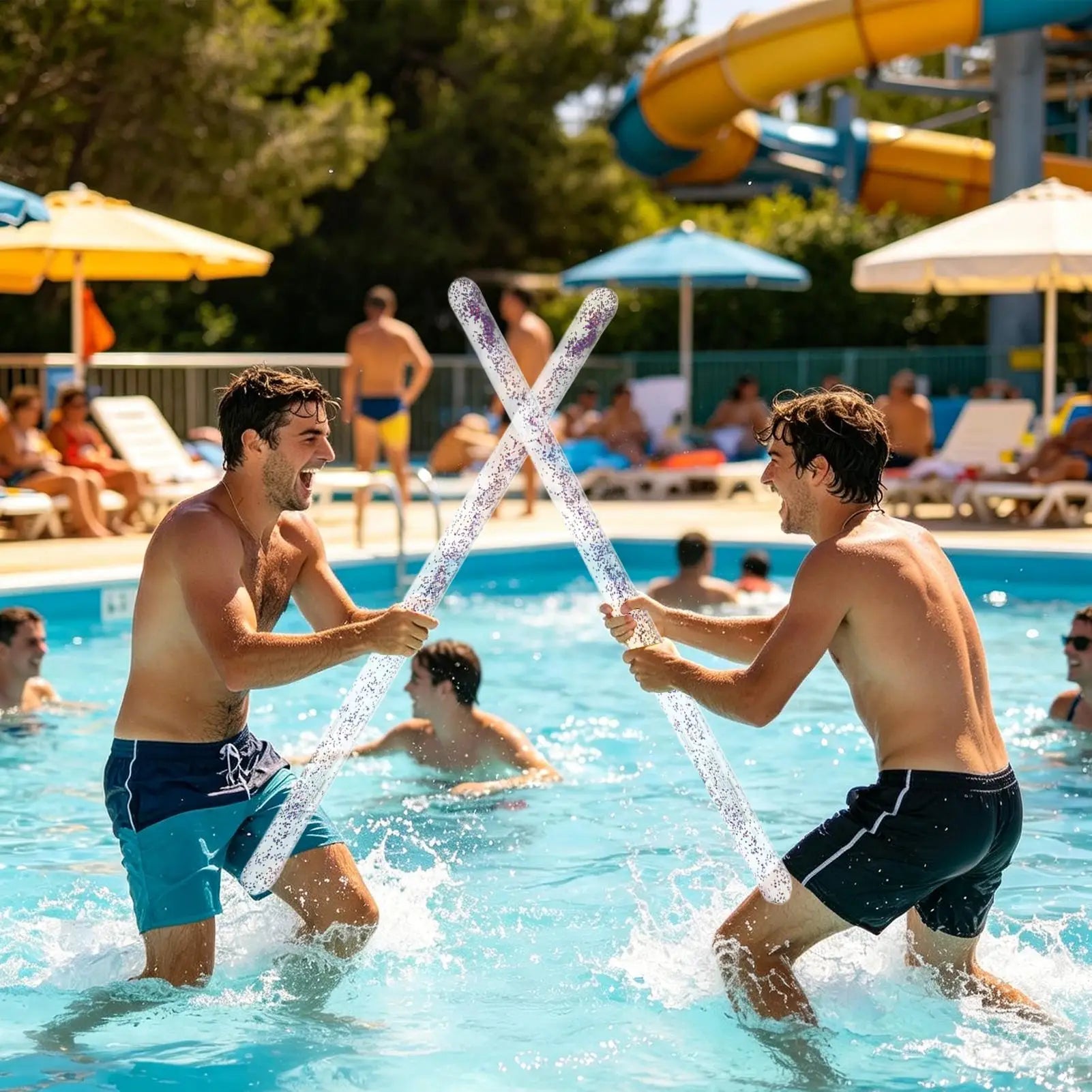 Inflatable Float Noodle Blow Up Floating Tube Toy for Adults Teens Kids Family Beach Lake Pond Swimming Pool Water Entertainment Peaceful Pleasures Health and Wellness