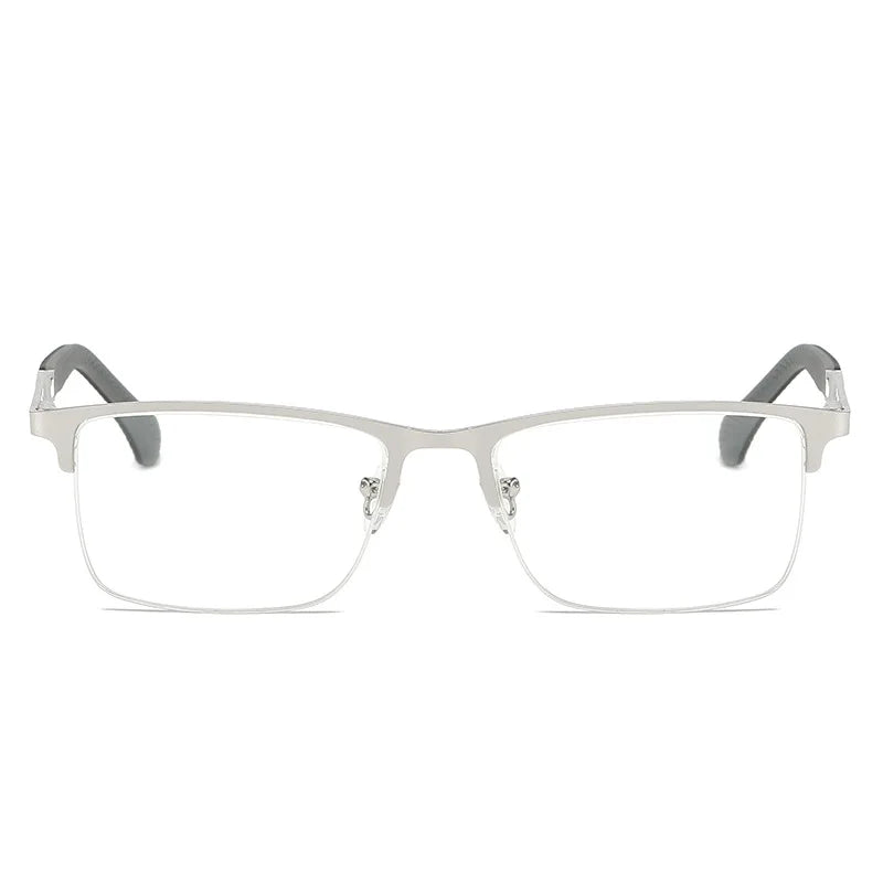 Anti Blue Light and Anti Half Frame Fish Silk Fashionable Stainless Steel Pupil Distance Business Men's Reading Glasses Peaceful Pleasures Health and Wellness