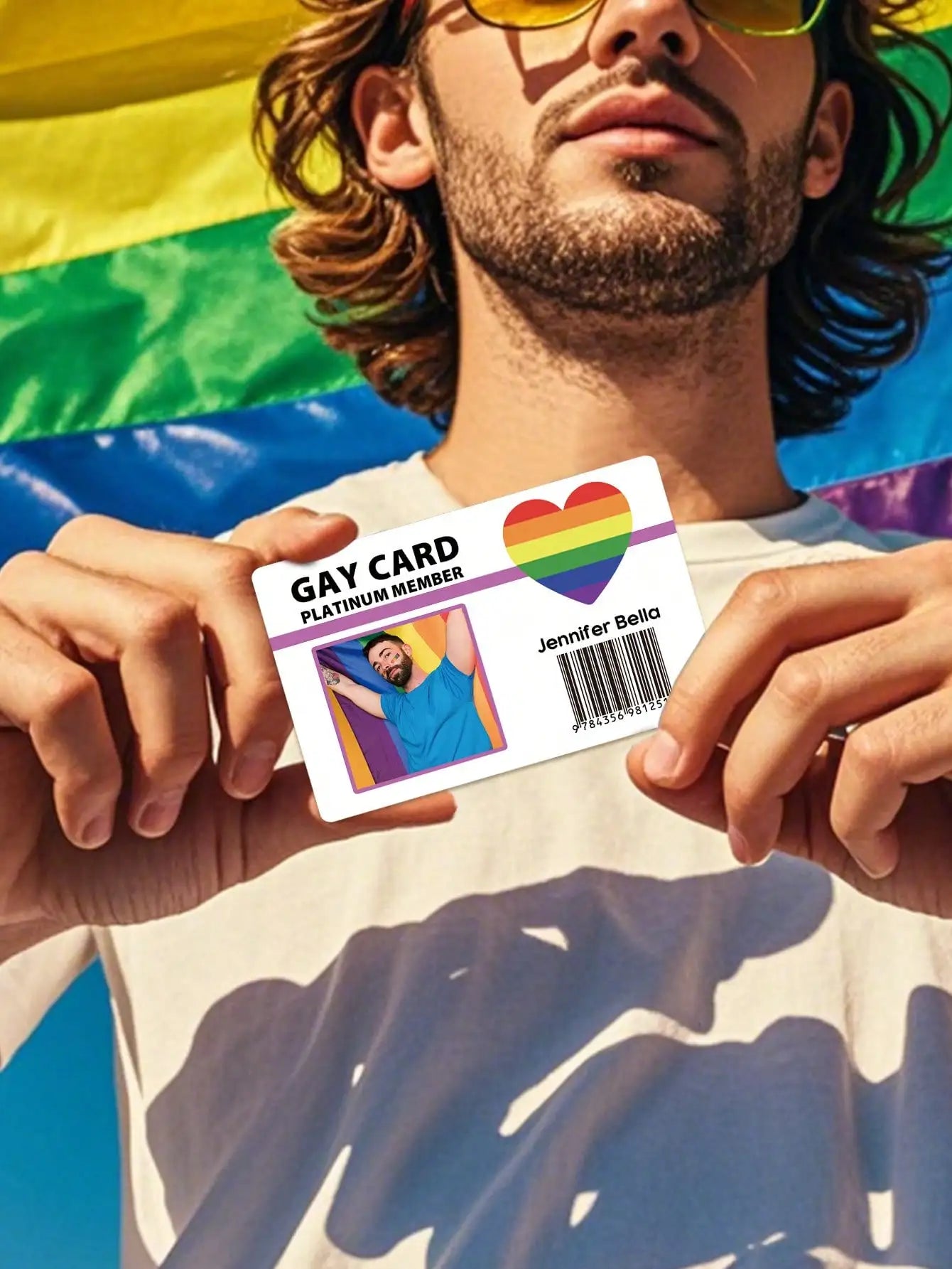 Custom Photo Wallet Card Personalized Name Card LGBTQ Pride Gift Funny Membership Card Novelty ID Card Prank Gift Peaceful Pleasures Health and Wellness