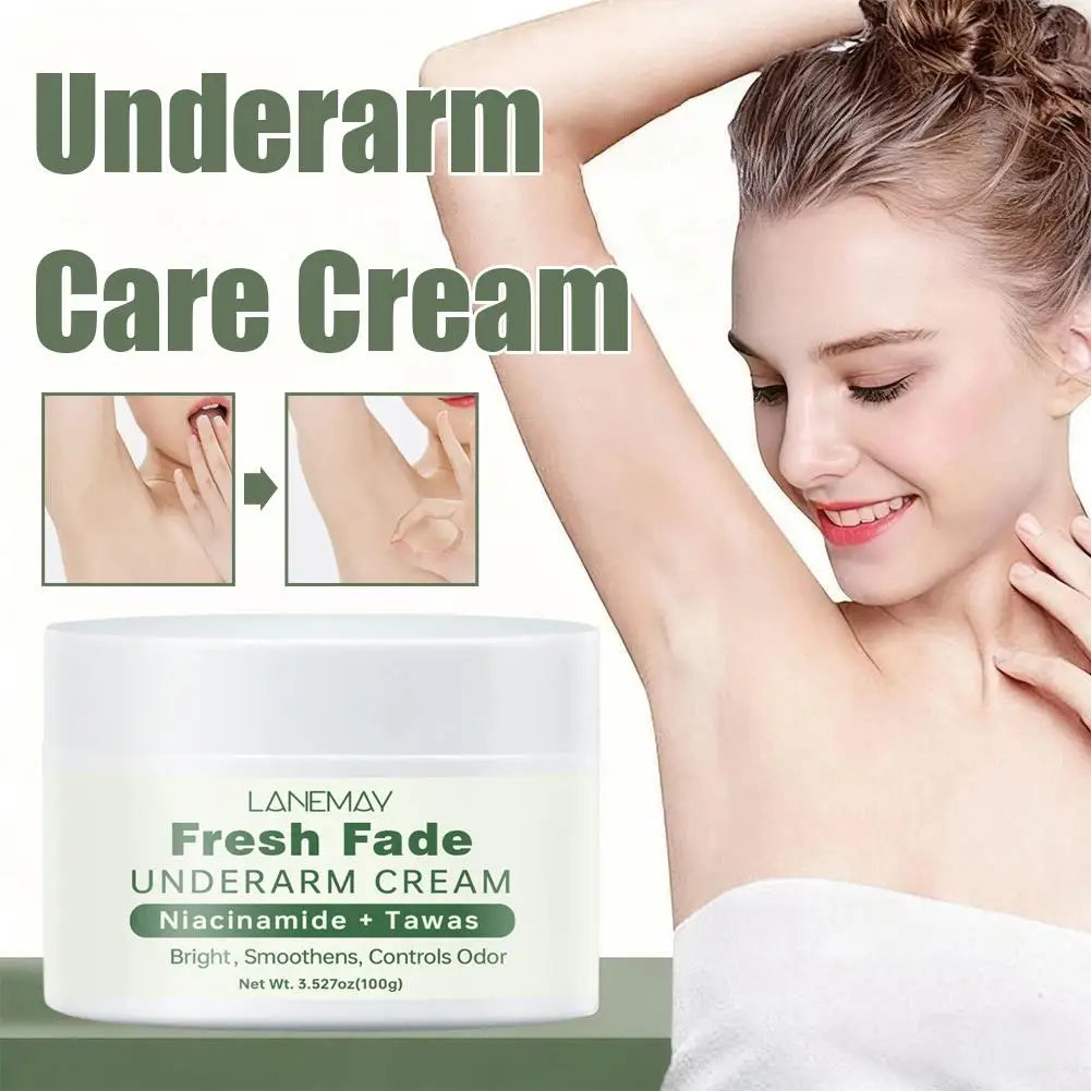Fresh Fade UNDERARMCREAM Cream Niacinamide Brightens,Smoothens,Controls Odor Underarm Skin Care Moisturizing Body Lotion 100g Peaceful Pleasures Health and Wellness