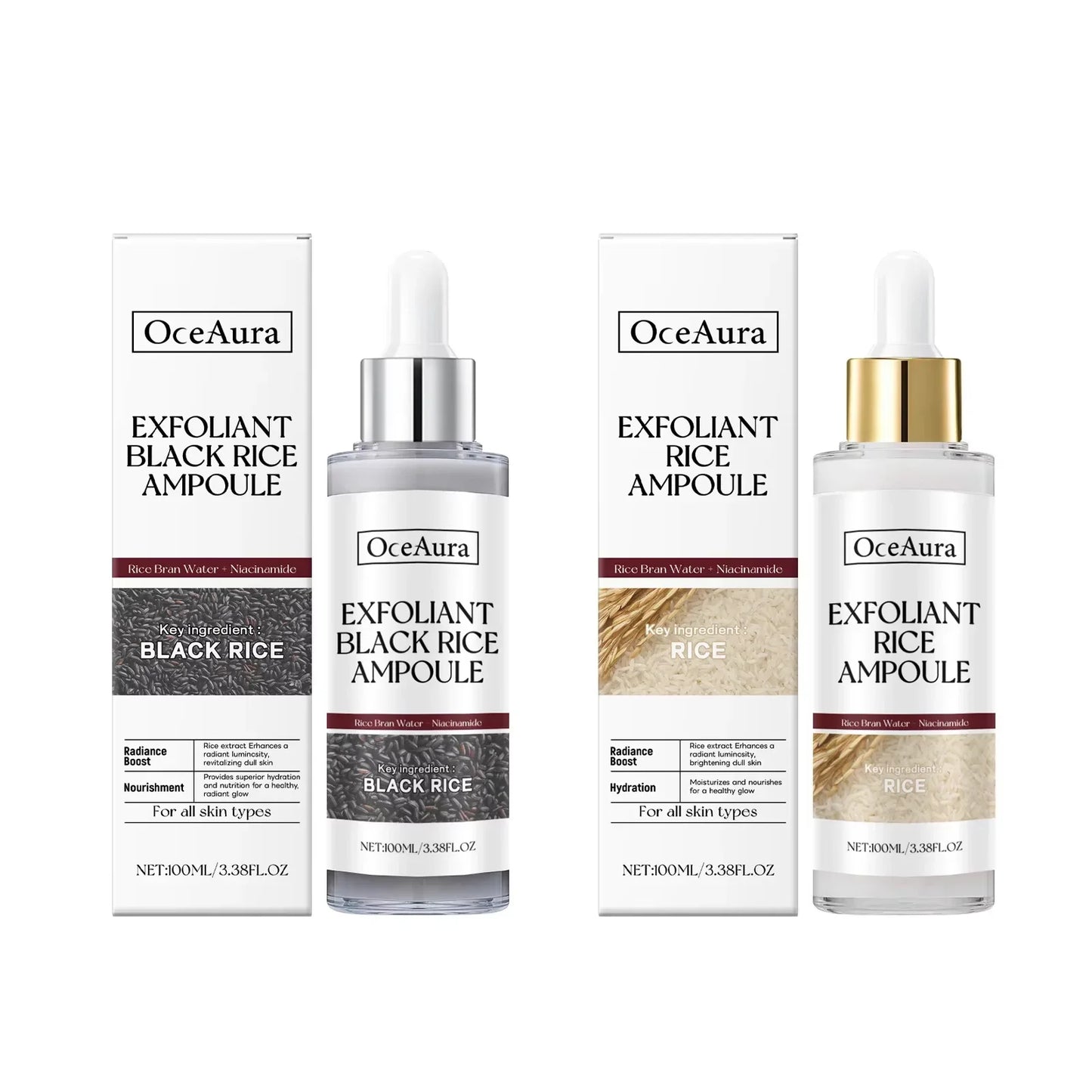 Black & White Rice Exfoliating Brightening Serum – Hyaluronic Acid
