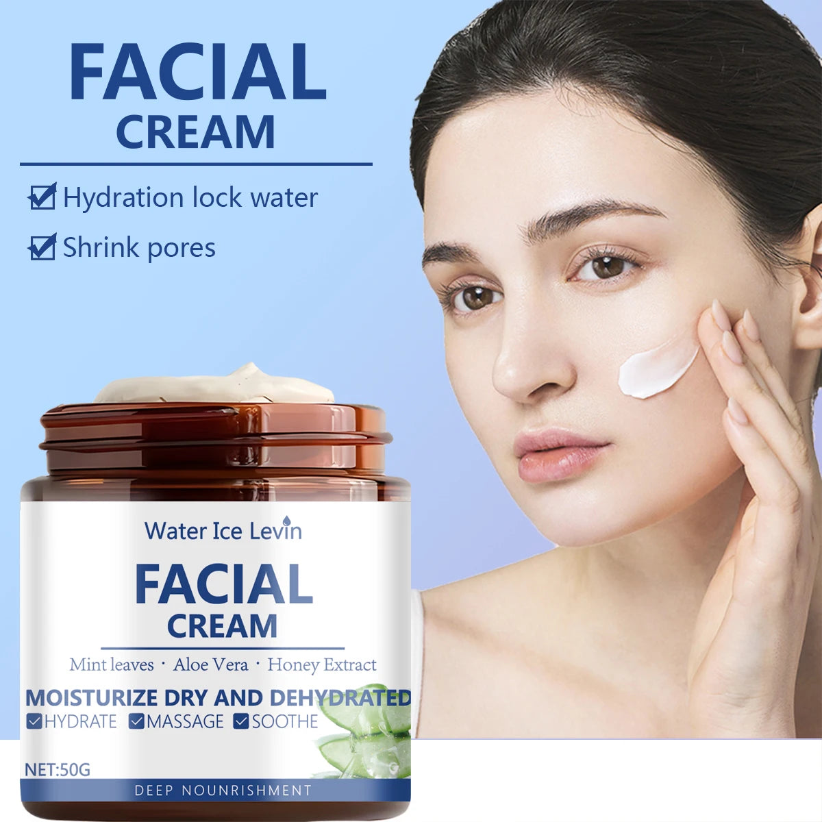 Water Ice Levin Hydra-Lock Facial Cream | Aloe & Honey 50g