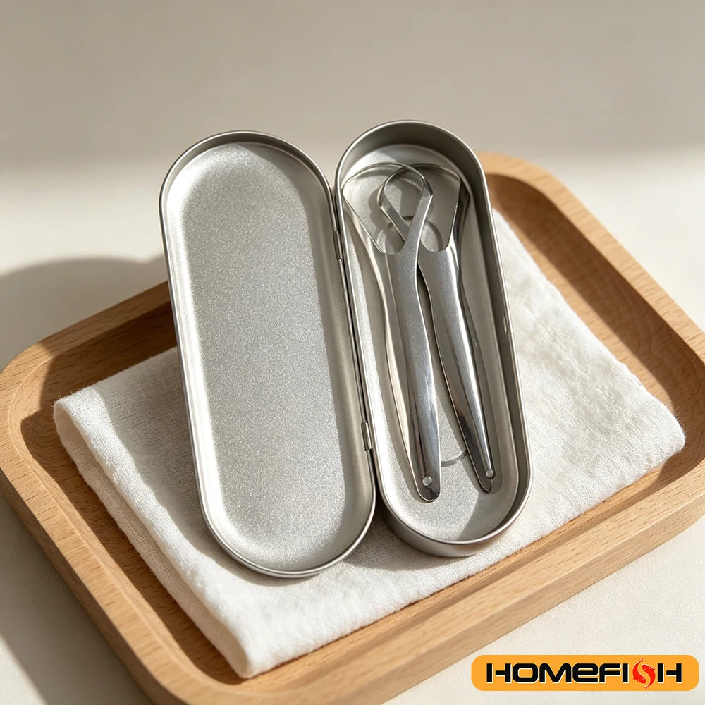 2pcs Stainless Steel Tongue Cleaners Gum Tongue Scraper for Adults Boys and Girls Tongue Care Tools Metal Tongue Scrapers family Peaceful Pleasures Health and Wellness