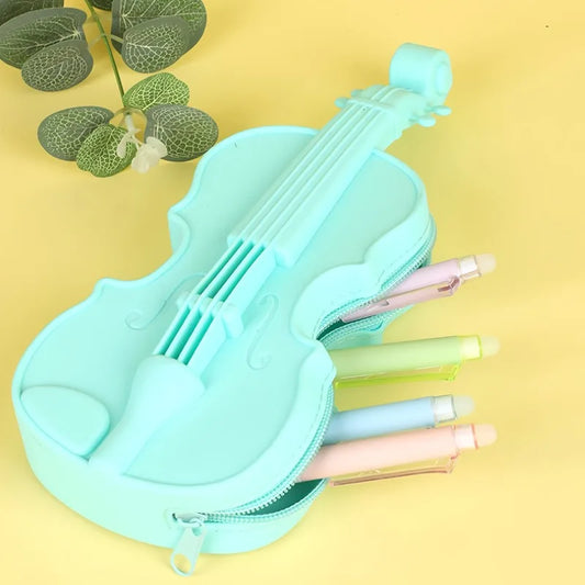 Violin Pencil Case – Silicone Pen Box & Makeup Pouch Silicone Pencil Case Peaceful Pleasures Health and Wellness