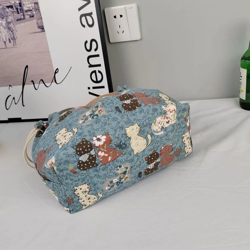 Fashion Printed Canvas Tote Bag – Large Capacity Lunch Handbag
