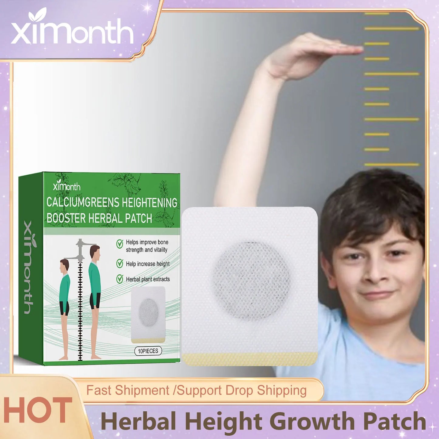 Herbal Height Growth Foot Patch – Vitamin D Bone Support 10pc