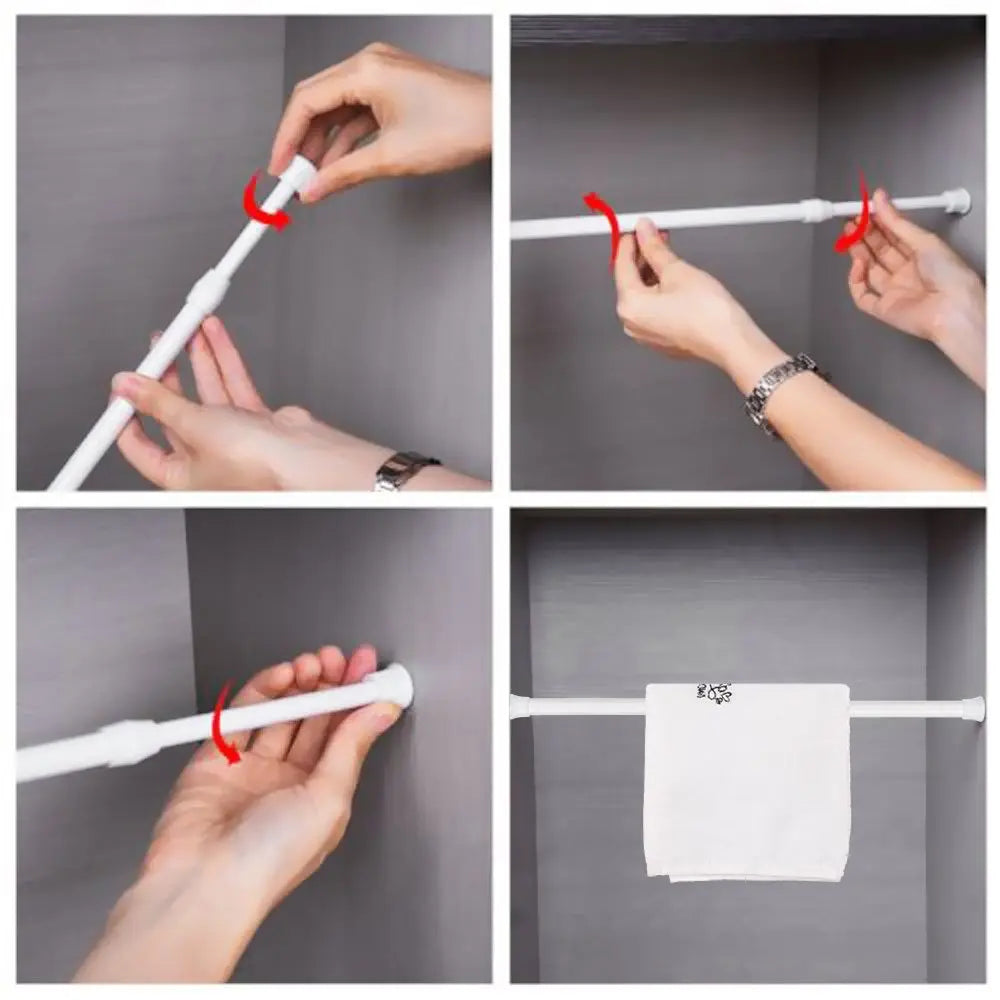 Adjustable Spring Telescopic Curtain Rod 18–110cm | No-Drill