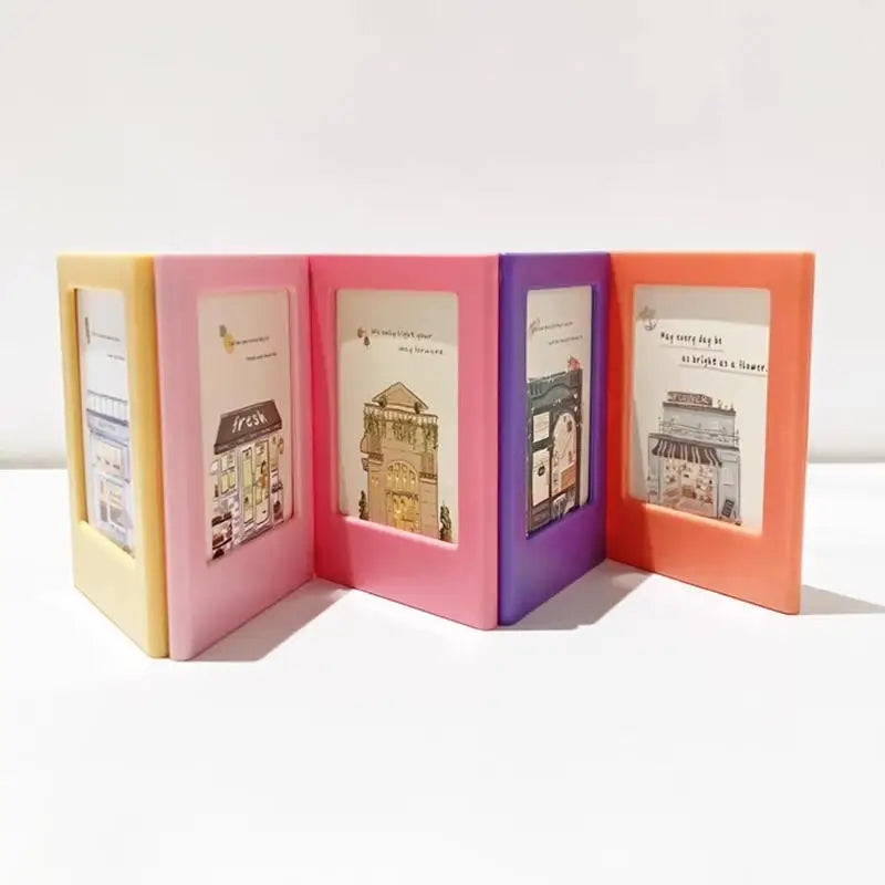 5PCS 3 Inch Magnetic Photo Frame Small Creative Magnet Picture Frames for Desktop Display Home Office Ornament Peaceful Pleasures Health and Wellness