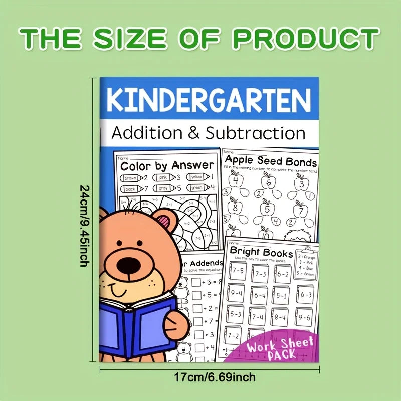 32-Page Interactive Math Learning Workbook Addition Subtraction