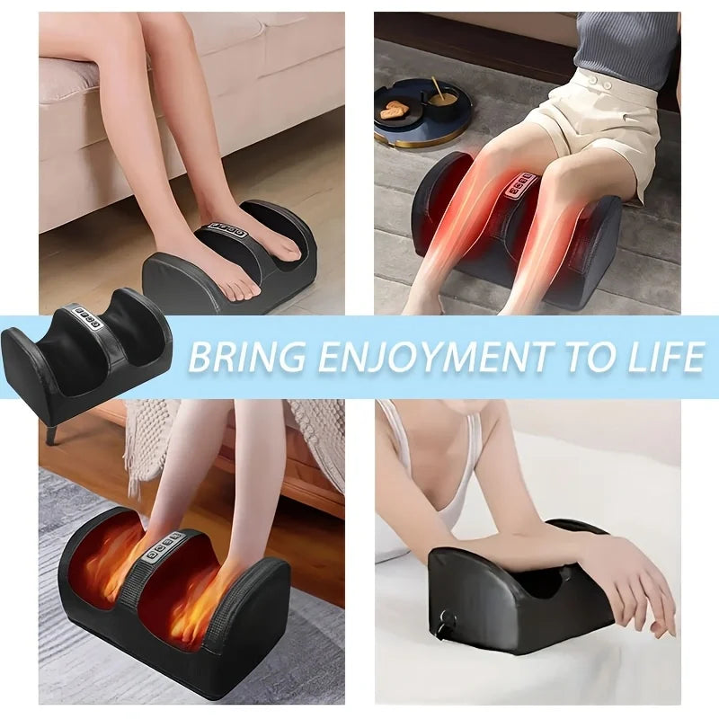 Heating and Kneading Foot Massager, Dual-Direction Kneading with 20 Massage Heads, Foot and Leg Massager, Constant Temperature Heating, Smart Timer, Plug and Play, Thanksgiving and Christmas Gift Peaceful Pleasures Health and Wellness