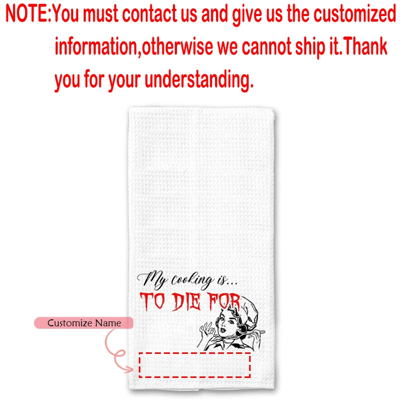 Personalized Halloween Dish Towel | Custom Hostess Gift