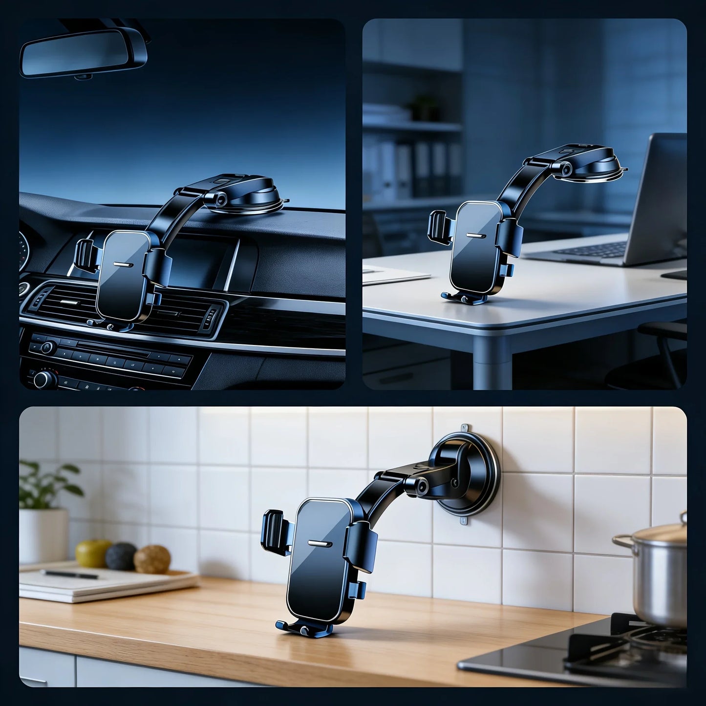 Universal Car Phone Holder – 360° Gravity & Suction Mount