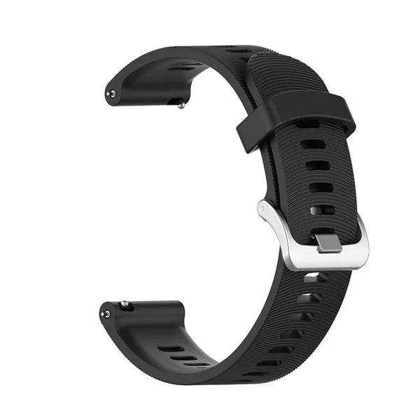 Silicone Protective Case Cover +Strap For Garmin Forerunner 245M/245 Smartwatch Strap Protector Shell Frame Protective Cases Peaceful Pleasures Health and Wellness Black Strap Forerunner 245 245M