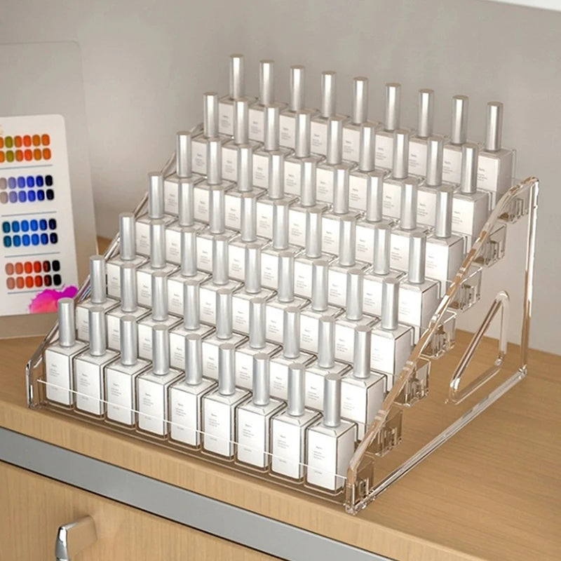 Multi-layered 3/4/5/6/7 Acrylic Cosmetics Display Rack for Nail Polish and Lipstick Peaceful Pleasures Health and Wellness