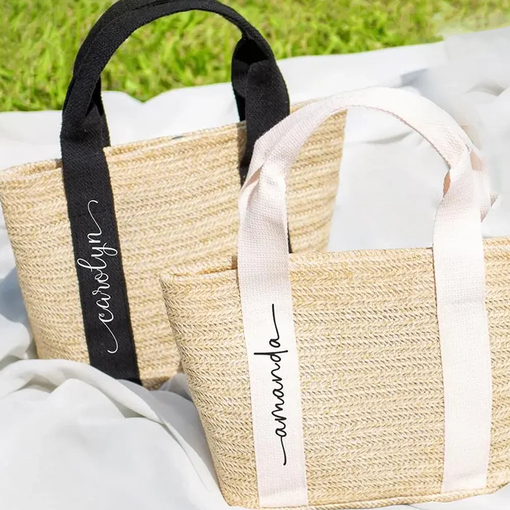 Custom Burlap Tote Bag | Bridesmaid & Bachelorette Beach Gift