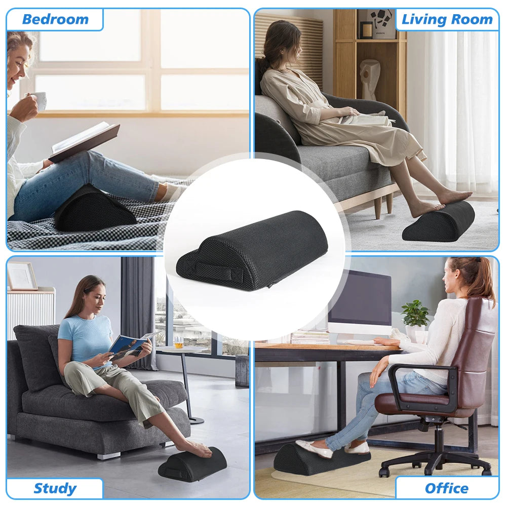 Memory Foam Office Foot Stool & Under Desk Footrest Leg Elevation Pillow for Gaming & Home Office Peaceful Pleasures Health and Wellness