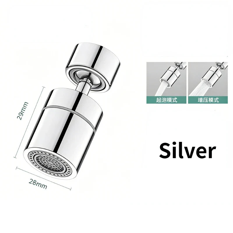 360° Rotating Faucet Aerator – 2-Mode Anti-Splash Tap Nozzle