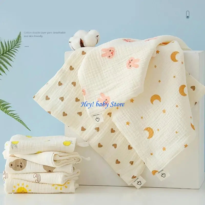 4-Layer Baby Square Face Towel | Soft Cotton 27x27cm Infant
