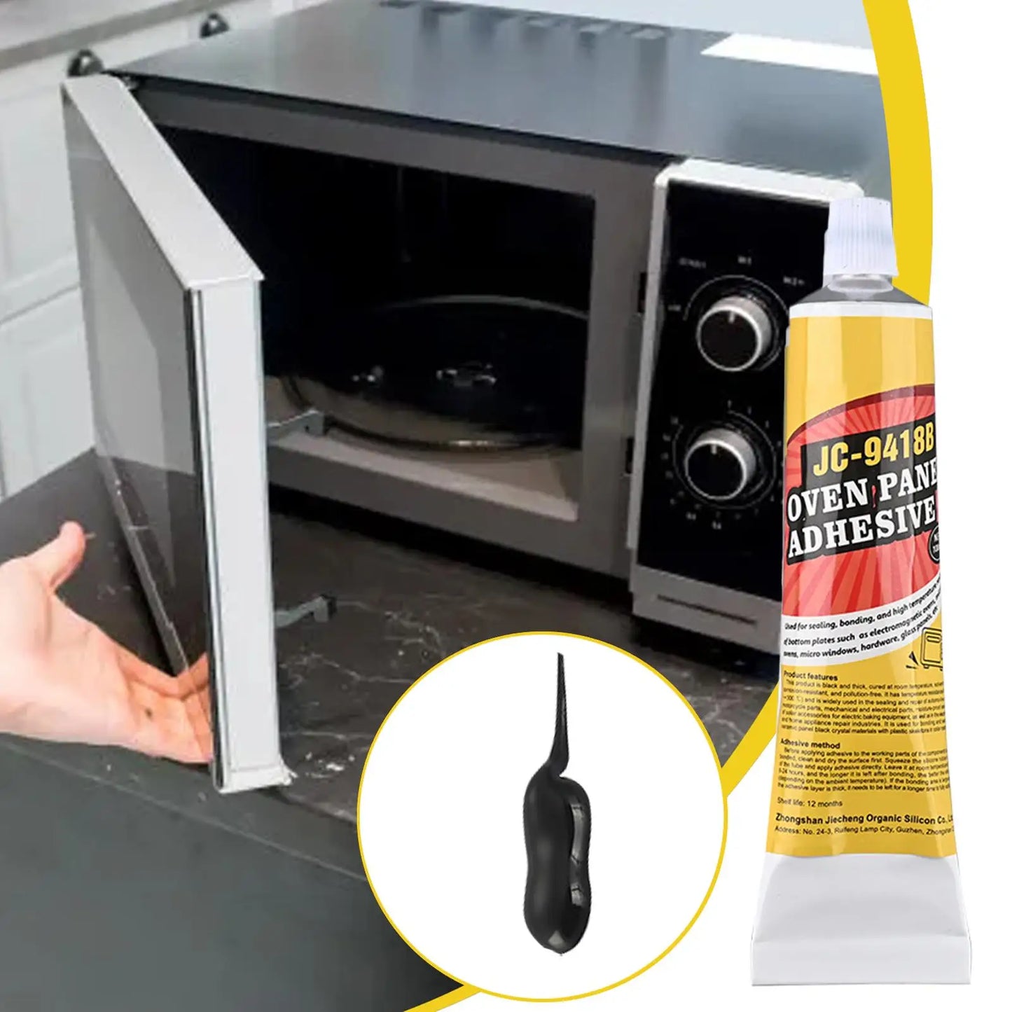 Oven Door Adhesive 100ml High Temperature Resistant Epoxy for Ceramics & Metal, Fixes Cracks on Induction Cooker Grill Microwave Peaceful Pleasures Health and Wellness