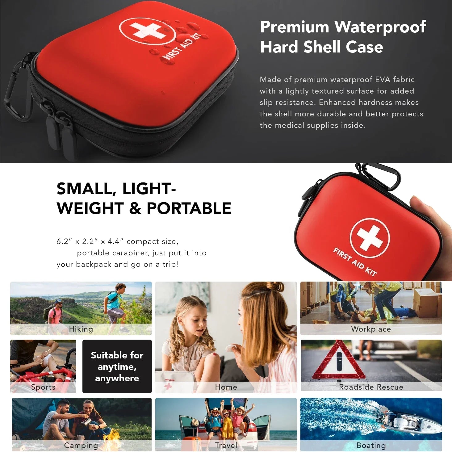 Empty Medical First Aid Storage Bag Sanke Small PU EVA Bag Case for Household Outdoor Travel Camping Equipment Medicine Survival Peaceful Pleasures Health and Wellness