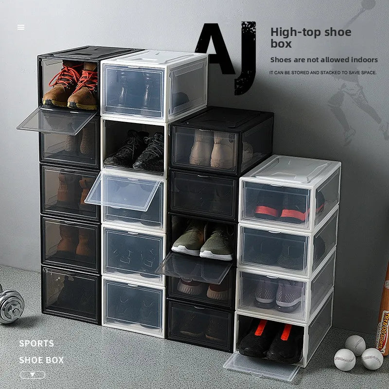 ‌Transparent Assembly Sneaker Organizer Flip Top Basketball Shoe Display Box Showcase Collectibles Unisex Home Décor Essential Peaceful Pleasures Health and Wellness